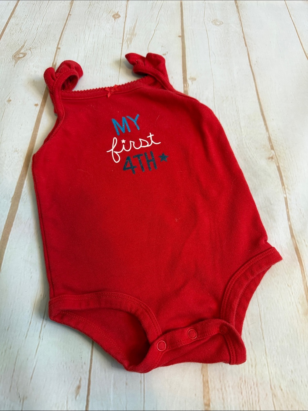 Carters firecracker Red Baby Onesie "My First 4th" of July